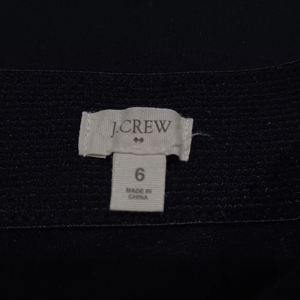 J Crew Womens Size 6 Black Flat Front Elastic Waist Skinny Career Pants